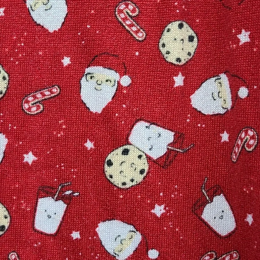 Santa Milk Cookies Christmas Pajama Pants Adult M Red Holiday Lounge Winter PJs